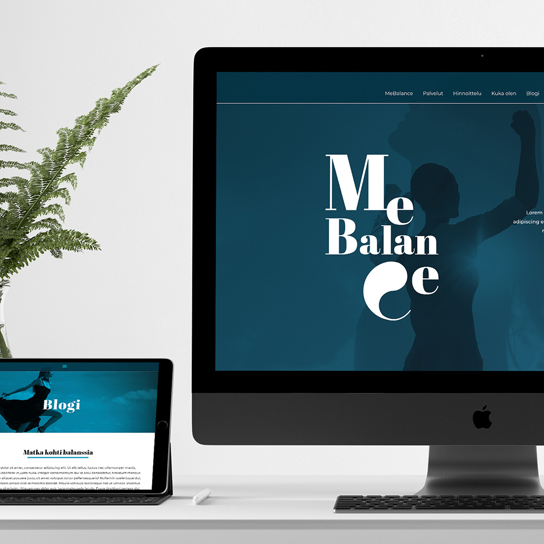 MeBalance verkkosivu ja logo